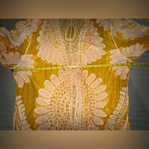SirenLily Yellow and White maternity Floral Kimono. Size XL - Picture 4 of 10